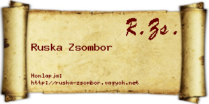 Ruska Zsombor névjegykártya